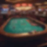 A vibrant craps table in a Las Vegas casino, showcasing the excitement of the game.