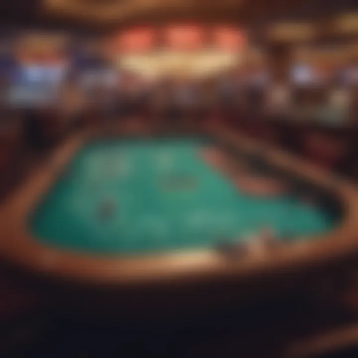 A vibrant craps table in a Las Vegas casino, showcasing the excitement of the game.