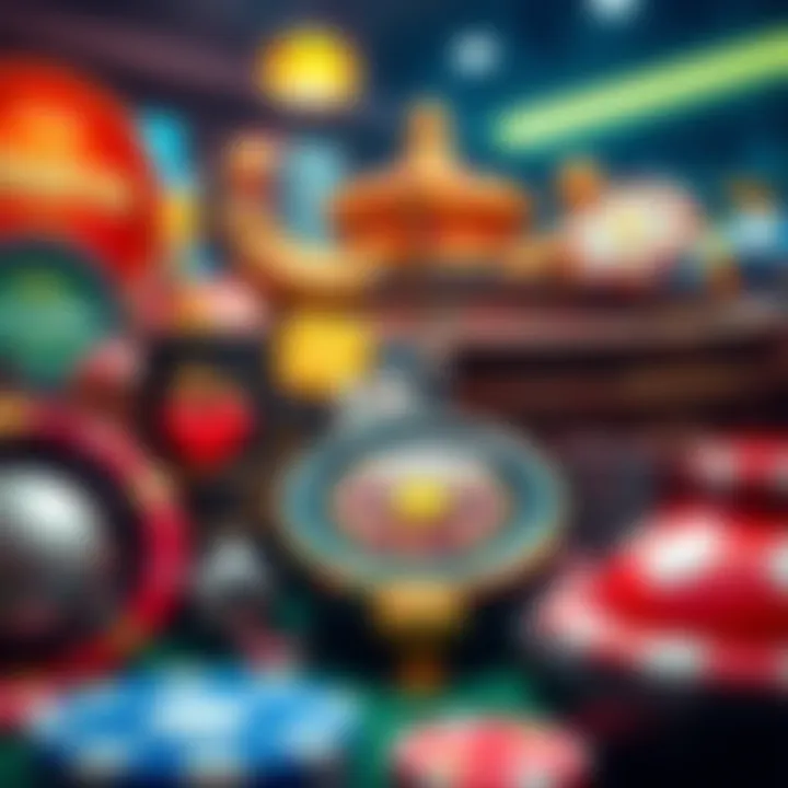 A collection of popular casino game icons showcasing variety