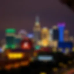 A stunning visual representation of the Illinois skyline with casino lights