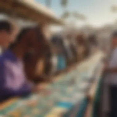 Betting odds displayed prominently at a Del Mar betting booth.