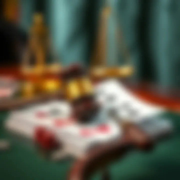 Legal Frameworks in Casino Gaming A gavel and legal documents symbolizing the intersection of law and gaming