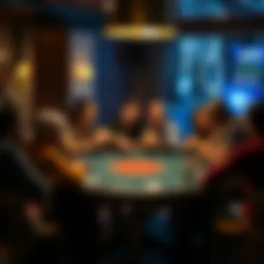 Poker Game Night with Friends Friends gathered around a poker table during a game night