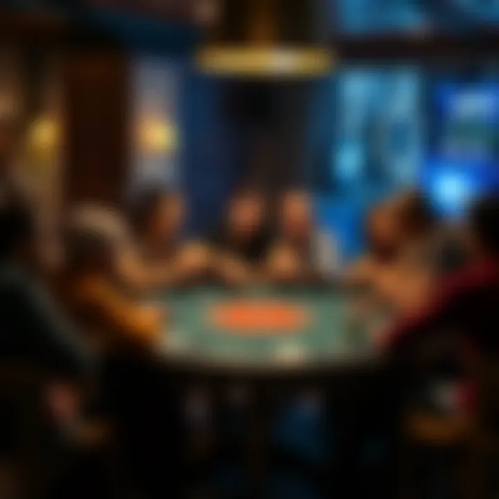 Poker Game Night with Friends Friends gathered around a poker table during a game night