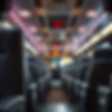 Interior of a comfortable bus designed for casino travel