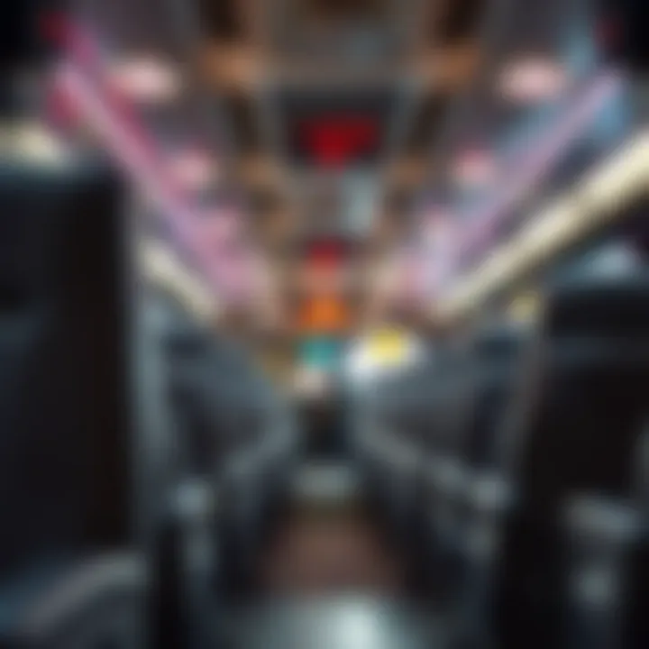 Interior of a comfortable bus designed for casino travel