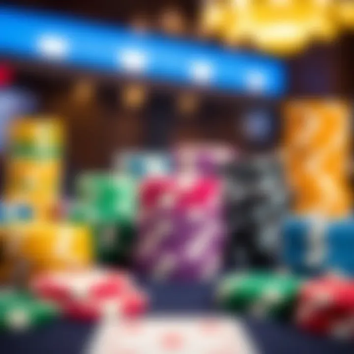 Enhancing the Gaming Experience with Clay Poker Chips A vibrant poker table setting featuring an array of colorful clay poker chips