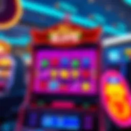 Colorful online slot machine display