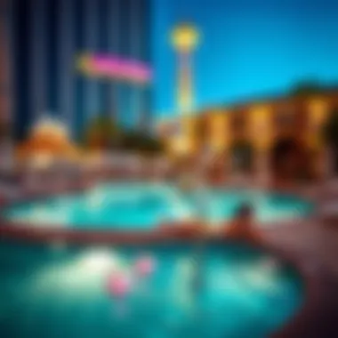Pool area of a Las Vegas hotel with no resort fees