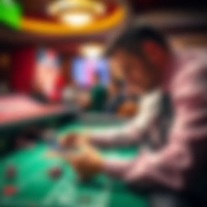 A player calculating the odds before placing bets