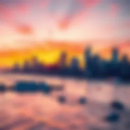 Vibrant Atlantic City skyline at sunset