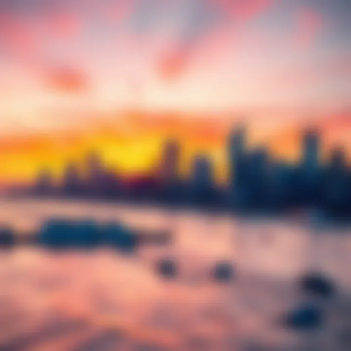 Stunning Atlantic City Skyline Vibrant Atlantic City skyline at sunset