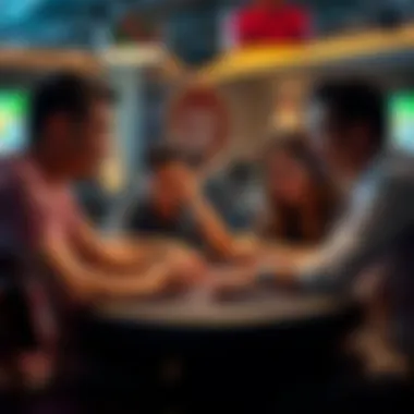 Engaging Social Gaming Experience Group of friends engaging in an online blackjack game