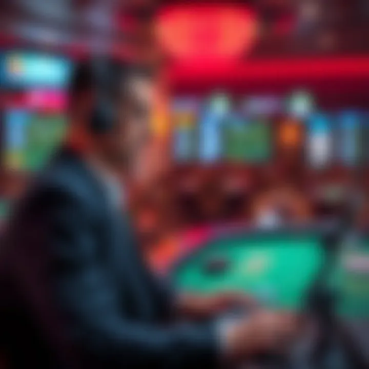 Player observing game stats on DraftKings