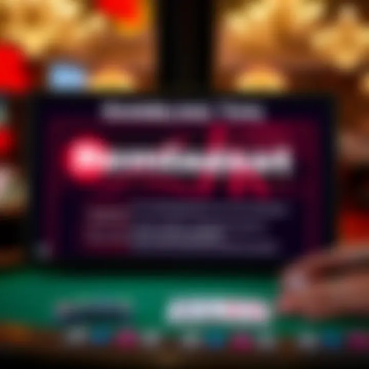 Responsible gambling tips displayed on a screen