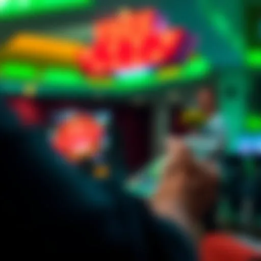 User engaging with a free online casino app interface on a mobile device