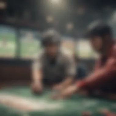 Sports Betting Excitement An engaging scene depicting sports betting with odds and analytical tools.