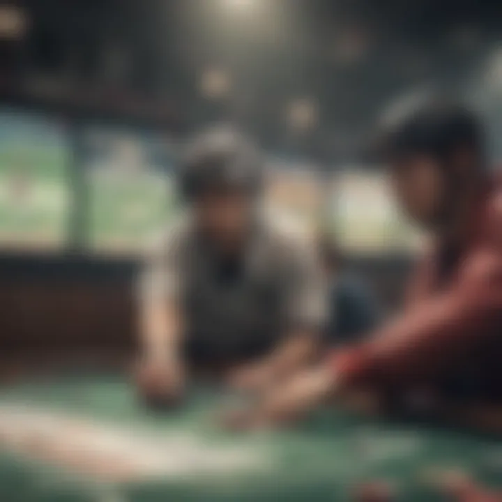 Sports Betting Excitement An engaging scene depicting sports betting with odds and analytical tools.