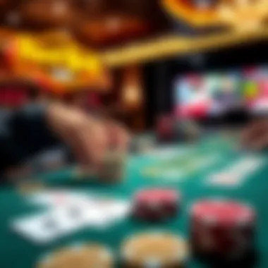 Strategic Betting in Action Strategic betting layout with cards and chips illustrating gameplay