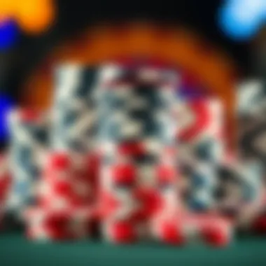 Artistic Arrangement of Poker Chips Close-up of poker chips stacked in an artistic arrangement