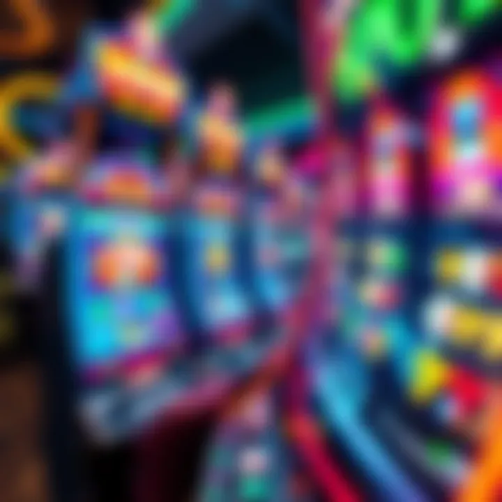 Overview of a high jackpot slot machine with vibrant graphics