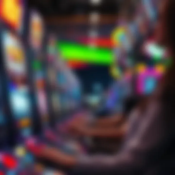 Engagement in the Thrill of Slot Gaming A player engrossed in a slot machine with excitement