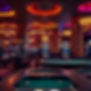 Luxurious Casino Interior Interior of a luxurious casino, featuring elaborate decor and gaming tables