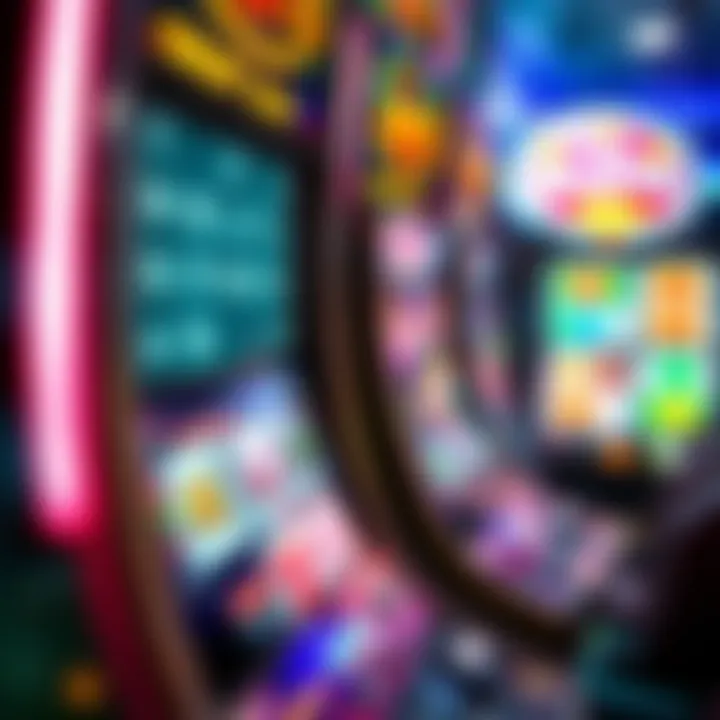 Close-up of a video slot machine display