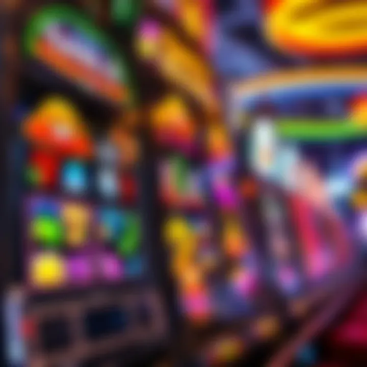 Colorful graphics on a video slot machine