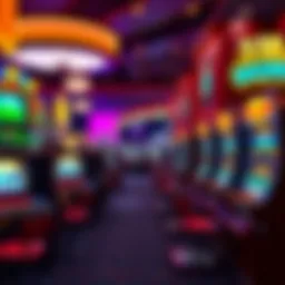 A vibrant casino setting showcasing various gaming options