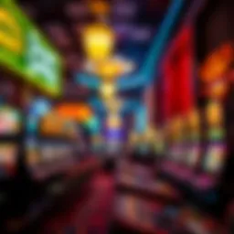 Vibrant casino interior showcasing slot machines and gaming tables