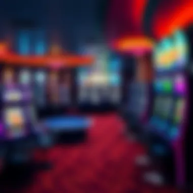 The vibrant gaming floor filled with various gaming tables and slot machines.