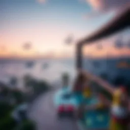 Luxurious casino resort overlooking the Caribbean Sea