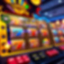 A vibrant online slot machine interface showcasing various symbols and reels