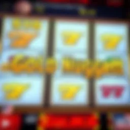 Close-up view of Gold Nugget slot machine interface