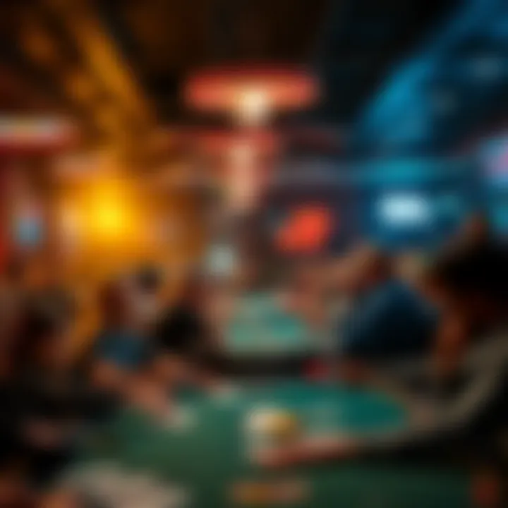 Bustling Poker Room in Dallas A bustling Dallas poker room filled with enthusiastic players