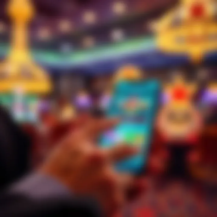 User Engagement with Vegas App User engaging with the app interface