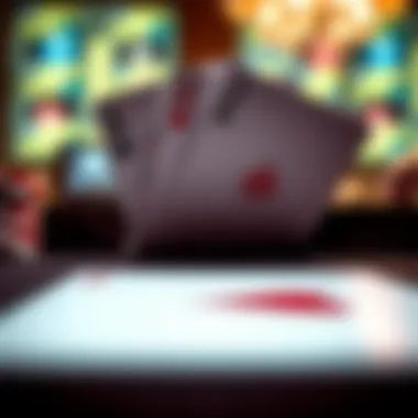 A close-up view of Three Card Poker cards