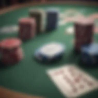 Three Card Poker Table Setup Three Card Poker table setup showcasing cards and chips