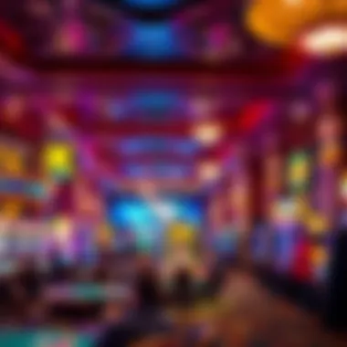 Vibrant Atmosphere of the Gaming Floor Interior gaming floor bustling with activity and various gaming tables