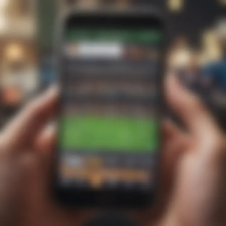 A close-up of a sports betting app on a smartphone