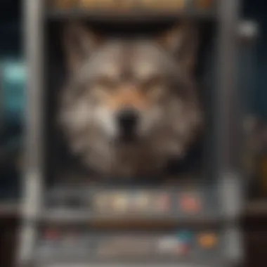 An inviting view of the Wolf Peak slot machine interface