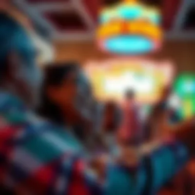 Local community celebrating a jackpot win