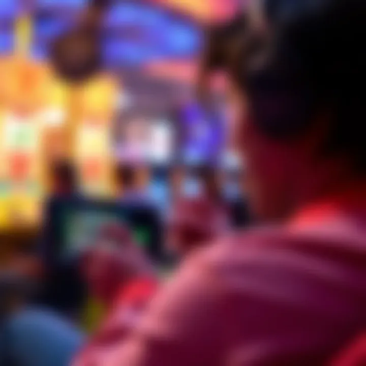 Immersive Gameplay on Mobile Player enjoying mobile slot game