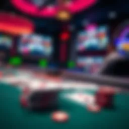 A vibrant game table featuring virtual Texas Hold'em cards