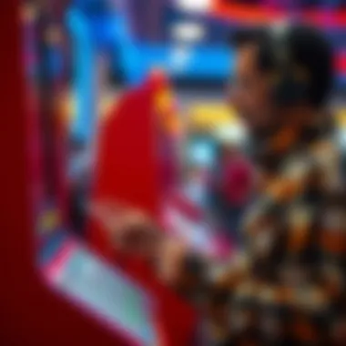 User Engaging with Lottery Scanner Technology