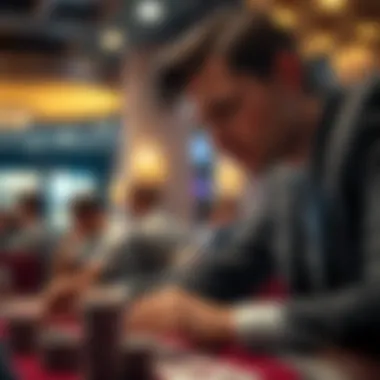 Strategic poker player contemplating their next move