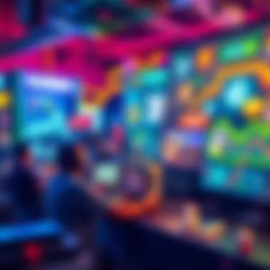 Exploring Gaming Platforms and Strategies A vibrant illustration of various gaming platforms and their monetization strategies.