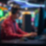 A gamer analyzing data and trends related to gaming revenue.