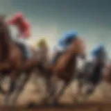 Online betting interface showcasing horse racing events